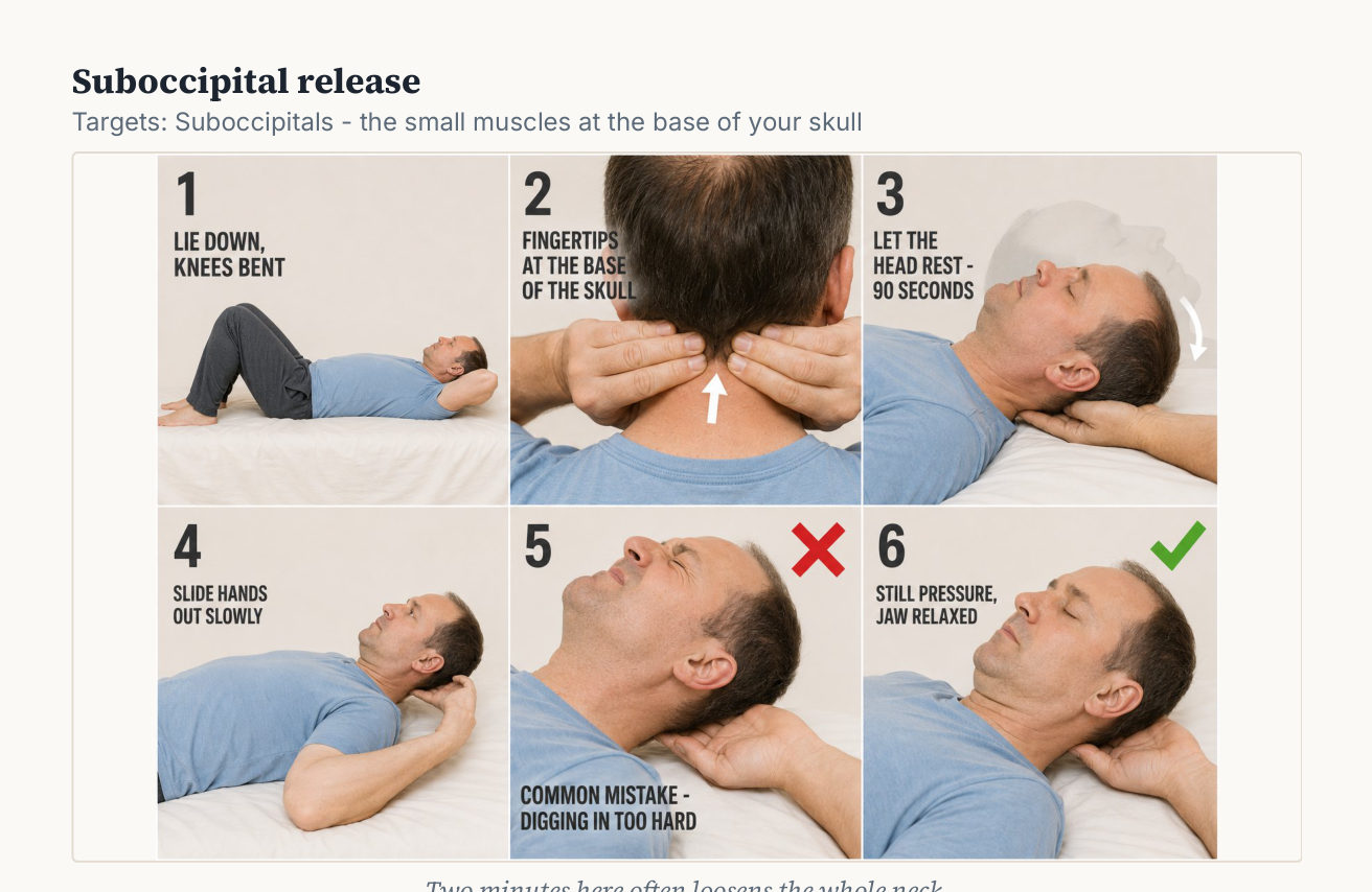 Sample page from The Desk Pain Reset — Neck