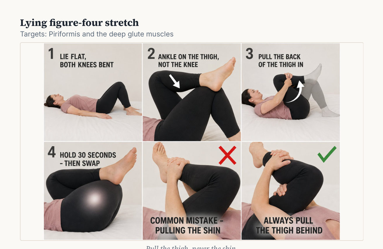 Sample page from The Desk Pain Reset — Sciatica & deep glute